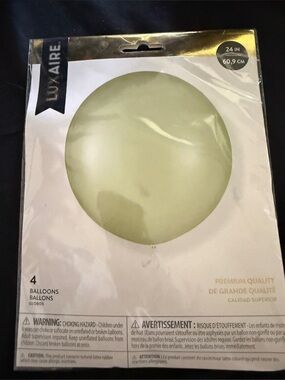 24” Sage Green Latex Balloon Pack - 4 Count - Helium Quality